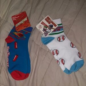 Hot Tamales and Big League Chew Themed Socks - Blue, Red, White